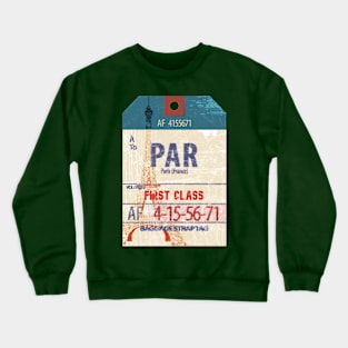 Paris France luggage tag Crewneck Sweatshirt